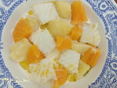 GAZPACHUELO DE BACALAO, PAPAS Y NARANJA