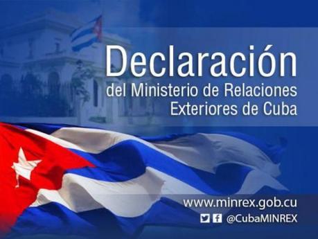Declaración del Ministerio de Relaciones Exteriores de la República de Cuba