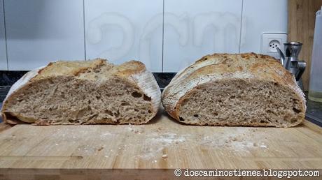 (Pan Casero) Hogaza con harina de trigo vs Hogaza con harina de fuerza (Nº 7 y Nº 8)