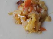 Crema patata topping cebolla, manzana zanahoria