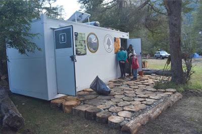 Se instalaron 20 módulos sanitarios en el área protegida del Parque Nacional Lanín