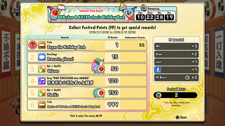 Taiko No Tatsujin: Drum Session! se prepara para dos cumpleaños con su nuevo evento temporal