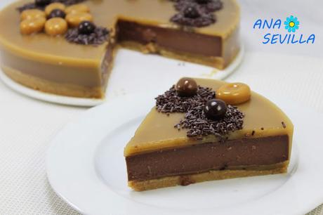 Tarta de chocolate y caramelo porciónThermomix