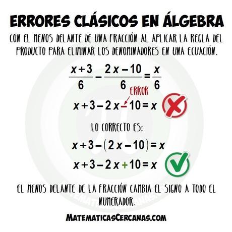 Errores clásicos en álgebra: El menos delante de una fracción al quitar denominadores Errores clásicos en álgebra: El menos delante de una fracción al quitar denominadores