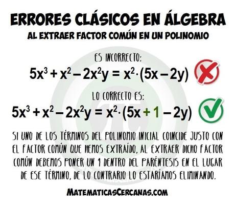 Errores clásicos en álgebra: Al extraer factor común en un polinomio Errores clásicos en álgebra: Al extraer factor común en un polinomio