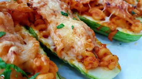 Calabacinos rellenos de macarrones Calabacinos rellenos de macarrones