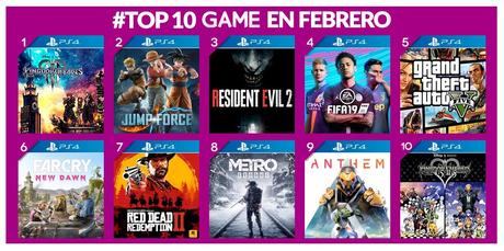 Los juegos más vendidos en GAME en febrero 2019