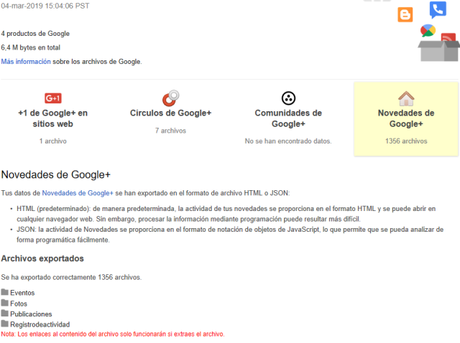 Descarga urgente de nuestra actividad de Google+