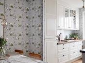 papel floral cocina