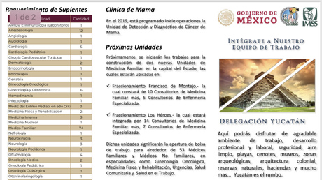 Draft de plazas del imss 2019 para médicos especialistas