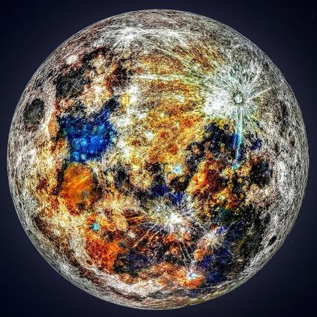 Asombrosa foto compuesta por 150.000 imágenes permite apreciar los colores ocultos de la Luna Asombrosa foto compuesta por 150.000 imágenes permite apreciar los colores ocultos de la Luna