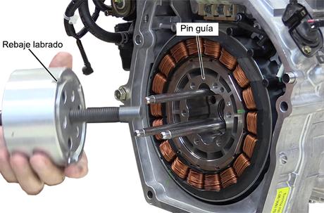 Extracción del rotor del motor IMA de Honda