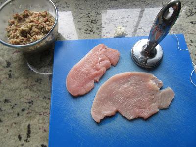 Espalmar las pechugas Pechugas de pavo rellenas de setas Thermomix