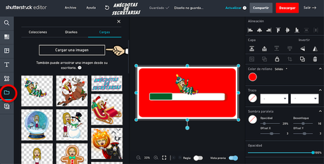 Cómo crear tarjetas de felicitación de Navidad personalizadas Shutterstock editor cargar imagen propia