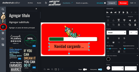 Cómo crear tarjetas de felicitación de Navidad personalizadas Shutterstock editor agregar texto a imagen