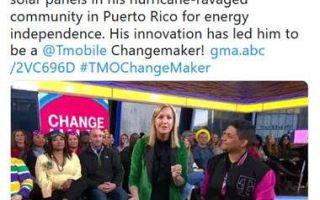 Un T-Mobile Changemaker trae la electricidad a la gente de Puerto Rico Good Morning America, el ganador del T-Mobile Changemaker Challenge