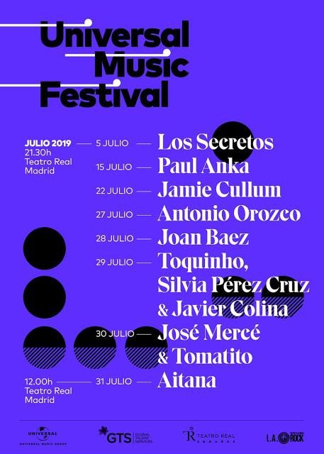 Universal Music Festival 2019 en el Teatro Real: Joan Baez, Paul Anka, Jamie Cullum, Los Secretos...