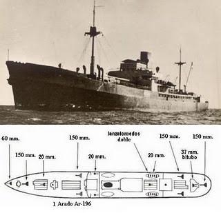 El buque corsario Thor finaliza con éxito su primer crucero de guerra - 30/04/1941.