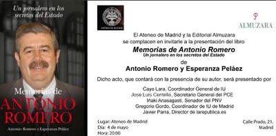 Presentación-homenaje a Antonio Romero