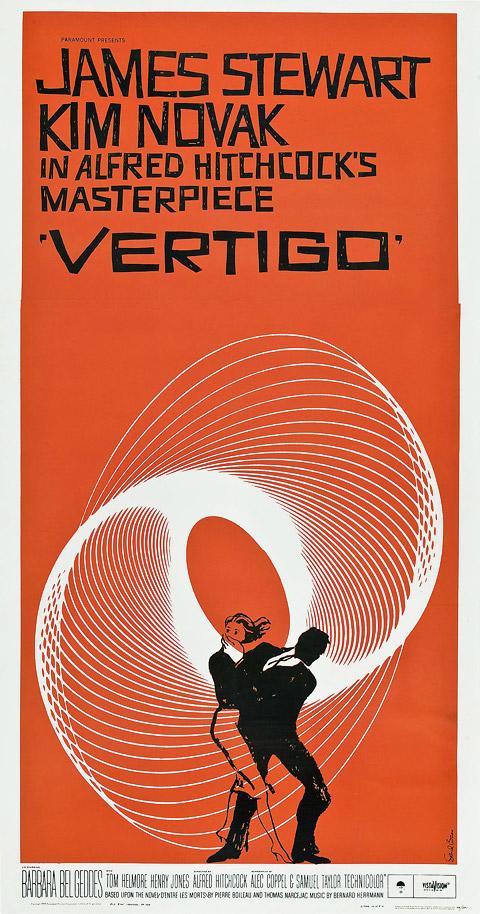 Saul Bass three sheet Vertigo movie poster