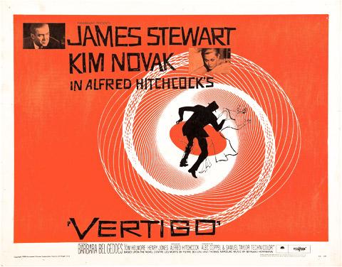 Saul Bass half sheet Vertigo movie poster