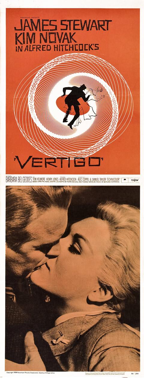 Saul Bass insert Vertigo movie poster