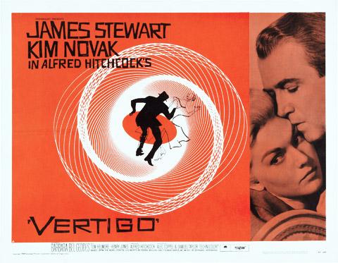 Saul Bass half sheet Vertigo movie poster