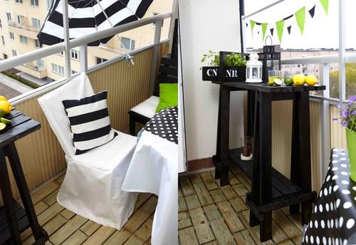 Inspírate: Un balcón blanco y negro con detalles verdes