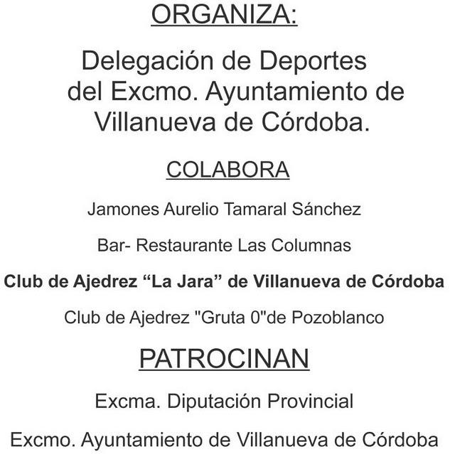 II Torneo de Ajedrez ''La Jara''  Villanueva de Cordoba