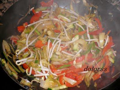 Verduras salteadas en wok