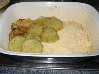 Pastel de arroz con berenjena