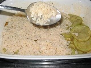 Pastel de arroz con berenjena