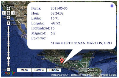 Sismo en Mexico Hoy 5 de Mayo 2011 (5/05/2011)