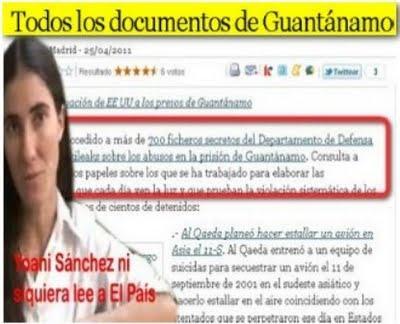 Yoani Sánchez se autocensura o  no lee a El País
