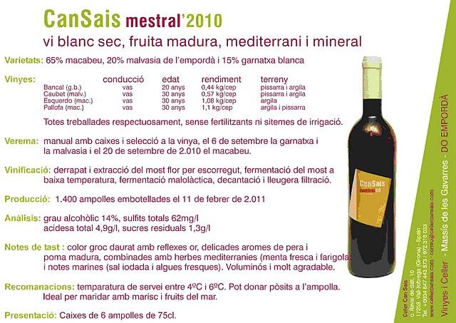 CELLER CANSAIS - DO. EMPORDÀ  ( II FIRA DE VINS DE TORRELLES DE LLOBREGAT)