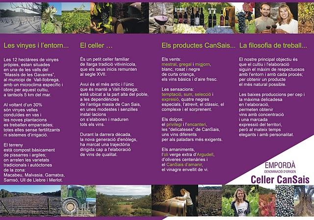 CELLER CANSAIS - DO. EMPORDÀ  ( II FIRA DE VINS DE TORRELLES DE LLOBREGAT)