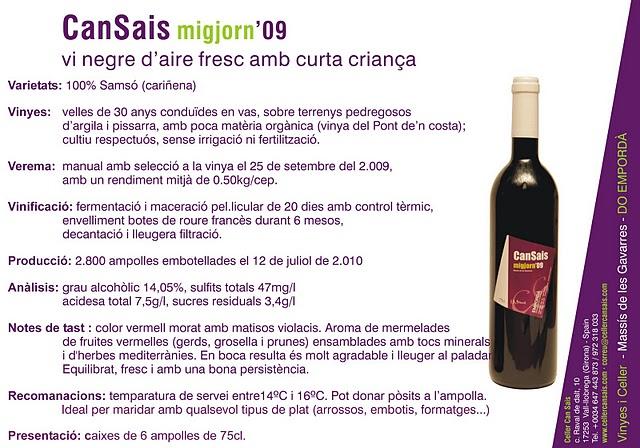 CELLER CANSAIS - DO. EMPORDÀ  ( II FIRA DE VINS DE TORRELLES DE LLOBREGAT)