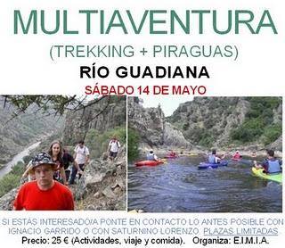 Actividades de MULTIAVENTURA en el río Guadiana