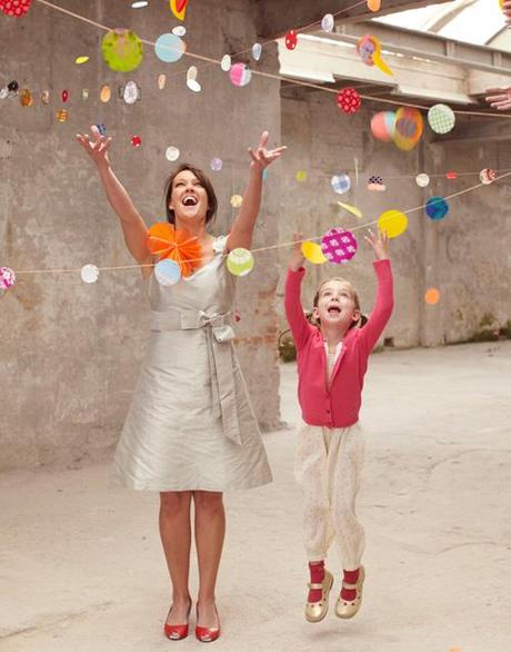 Guirnaldas de papel cosido