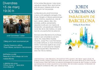 Viernes 15 de marzo, 19h 30, Presentación de Paràgrafs de Barcelona en Nollegiu