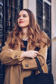 Camel coat, leopard and pearls