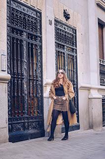 Camel coat, leopard and pearls Camel coat, leopard and pearls