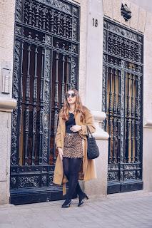 Camel coat, leopard and pearls Camel coat, leopard and pearls