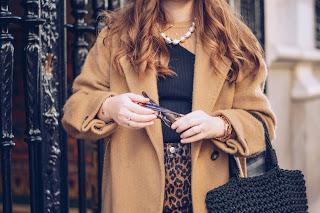 Camel coat, leopard and pearls Camel coat, leopard and pearls