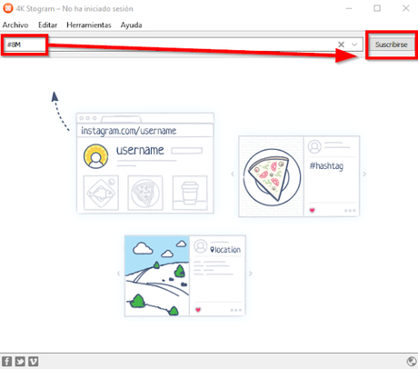 Descargar todas las imágenes de Instagram por usuario, hashtag y geolocalización