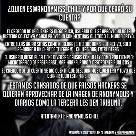 Comunicado de Anonymous Chile sobre NIDO.org y @Anonymiss_Chile