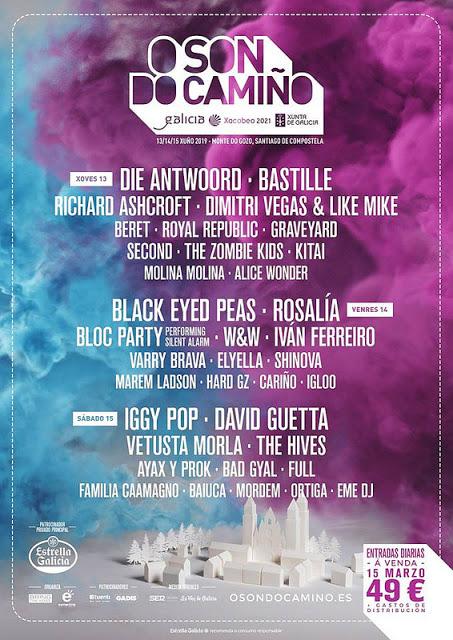 Cartel por días de O Son do Camiño 2019