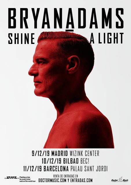 Conciertos de Bryan Adams en Madrid, Bilbao y Barcelona en diciembre