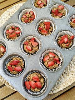 Muffins de avena con fresas