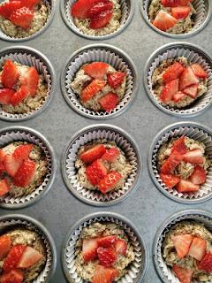 Muffins de avena con fresas